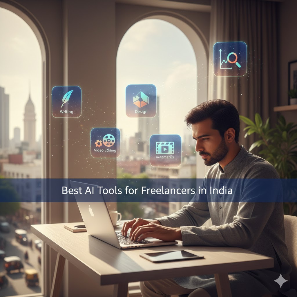 Best AI Tools for Freelancers in India modern digital workspace